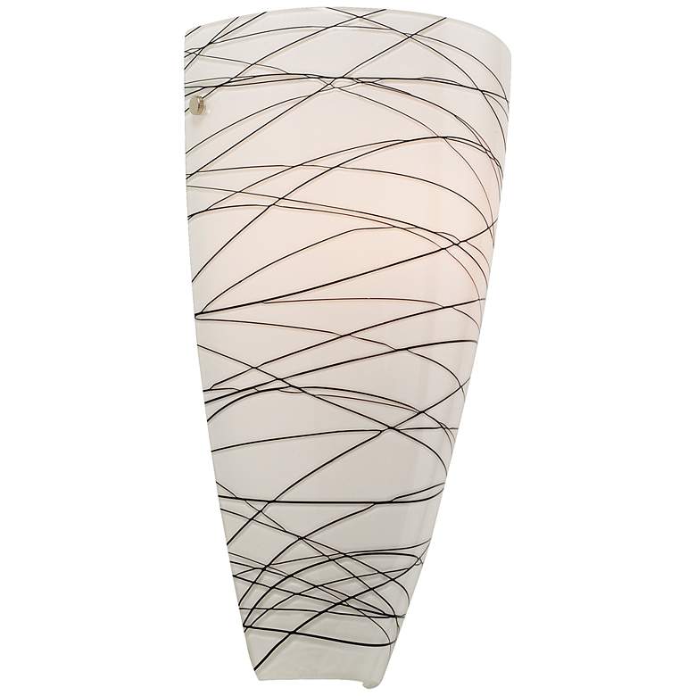 Image 5 Possini Euro Isola 13 1/4 inch High Black Striped Glass Wall Sconce more views