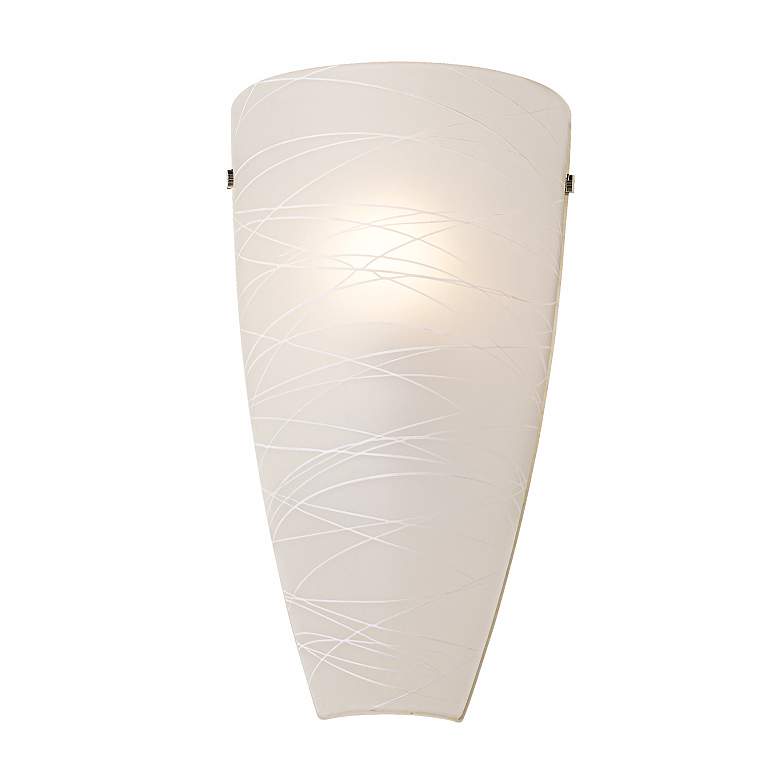 Image 3 Possini Euro Isola 13 1/4" High White Striped Glass Wall Sconce