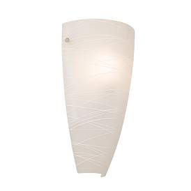 Image5 of Possini Euro Isola 13 1/4" High White Striped Glass Wall Sconce more views