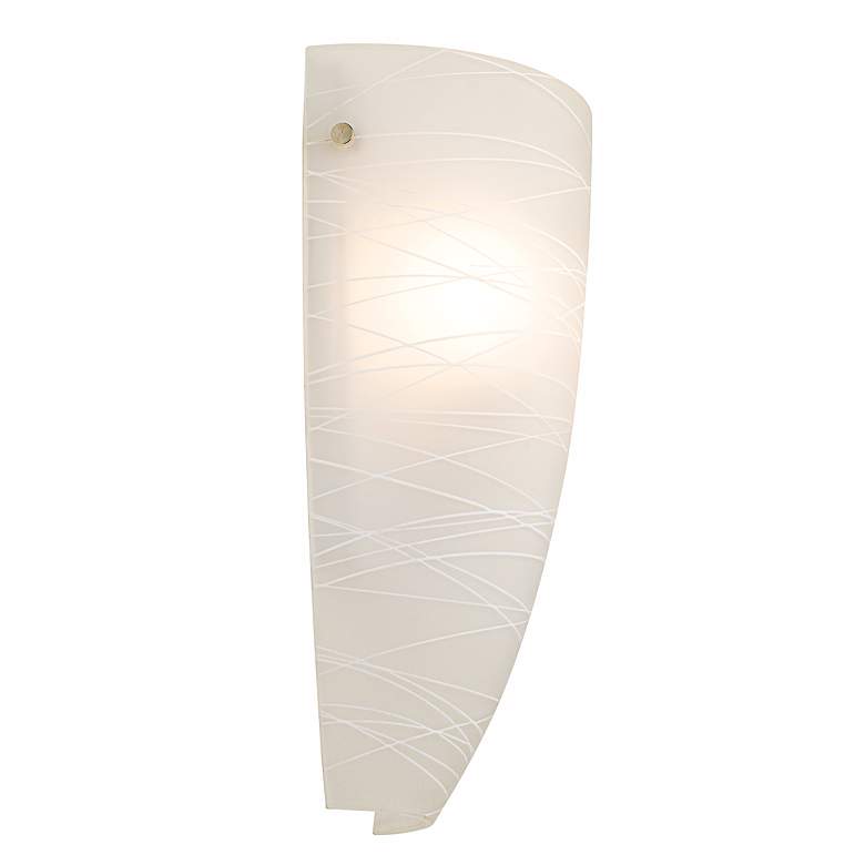 Image 6 Possini Euro Isola 13 1/4 inch High White Striped Glass Wall Sconce more views
