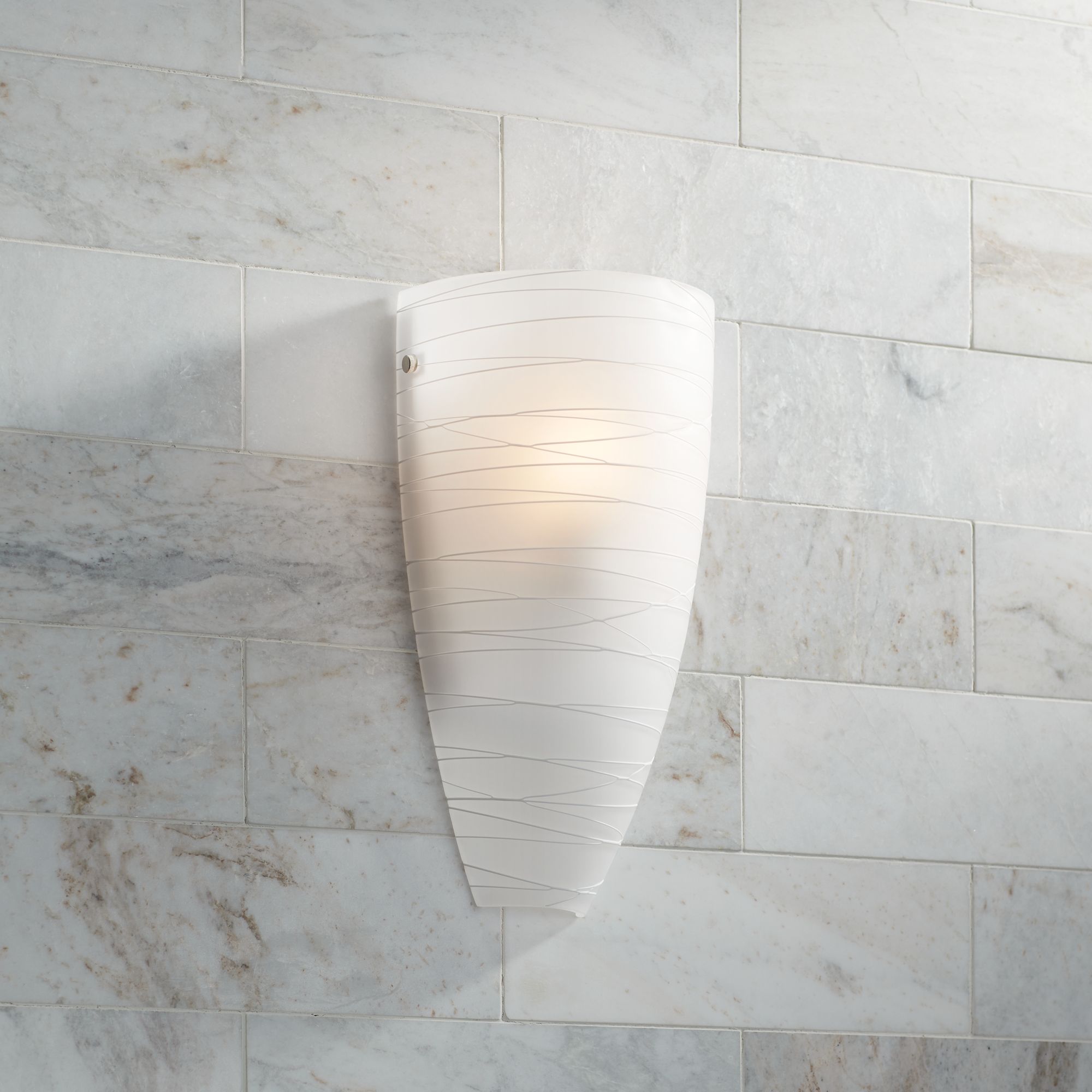 Watch A Video About the Possini Euro Isola White Striped Glass Wall Sconce