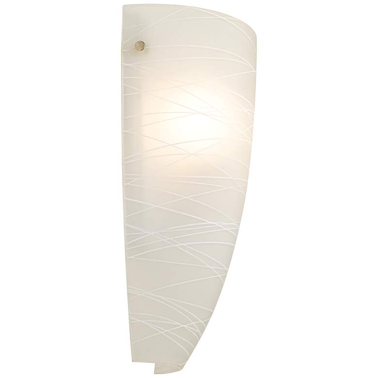 Image 4 Possini Euro Isola 13 1/4 inch White Striped Glass Wall Sconces Set of 2 more views