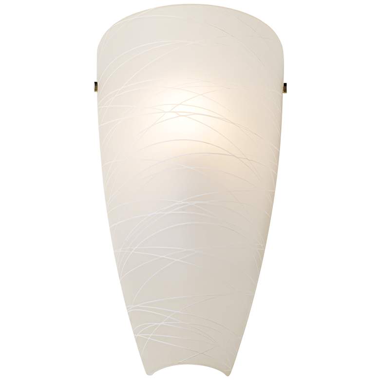 Image 5 Possini Euro Isola 13 1/4 inch White Striped Glass Wall Sconces Set of 2 more views