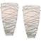 Possini Euro Isola 13 1/4"H Black Striped Glass Wall Sconce Set of 2