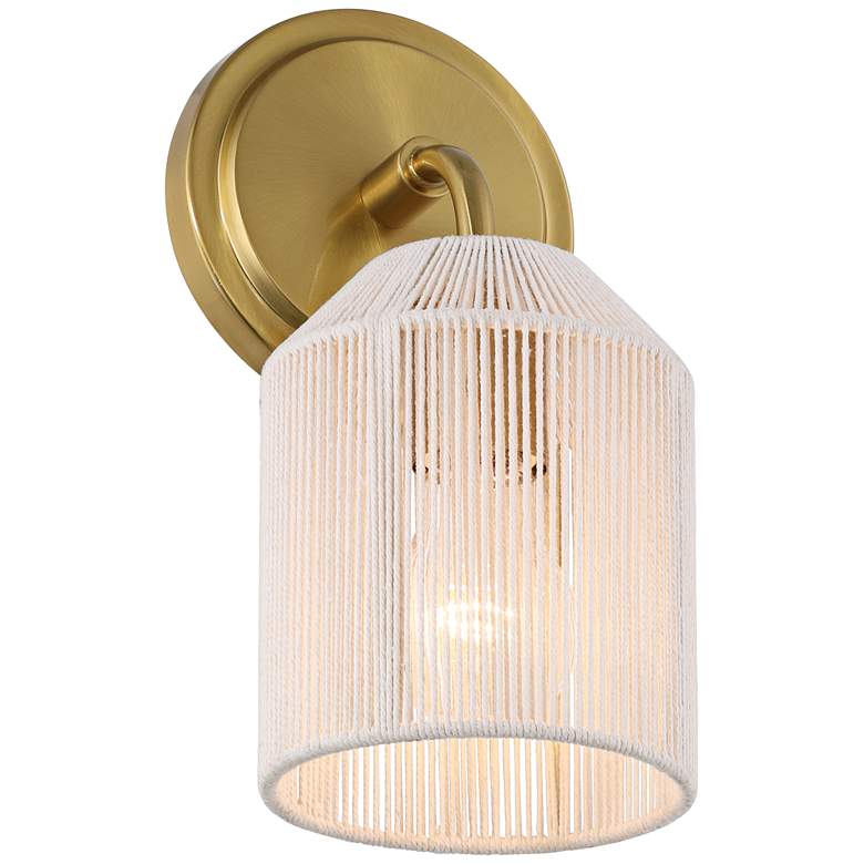 Image 6 Possini Euro Jacob 11" High Gold and Natural Rope Wall Sconce Set of 2 more views