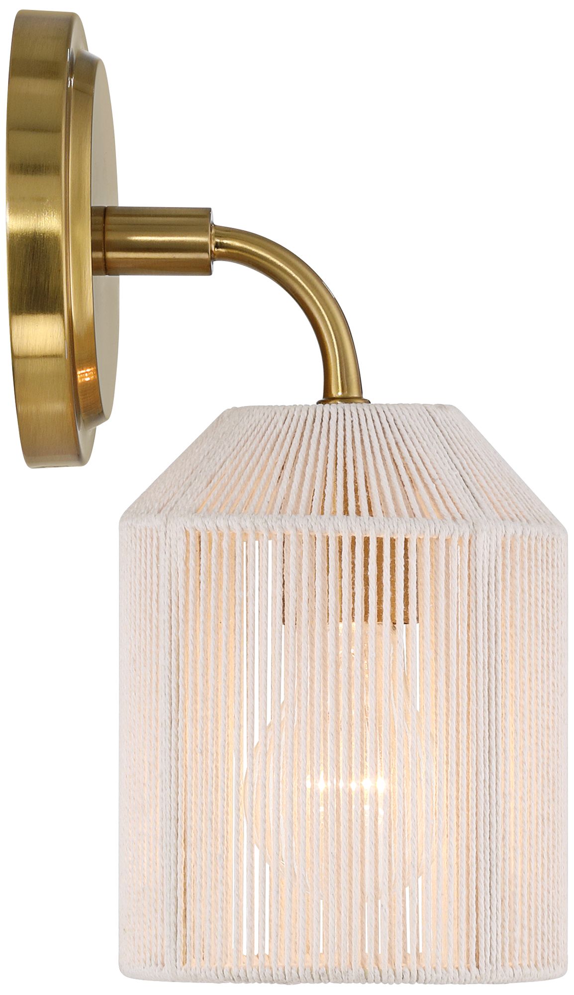 Watch A Video About the Possini Euro Jacob Gold and Natural Rope Wall Sconce