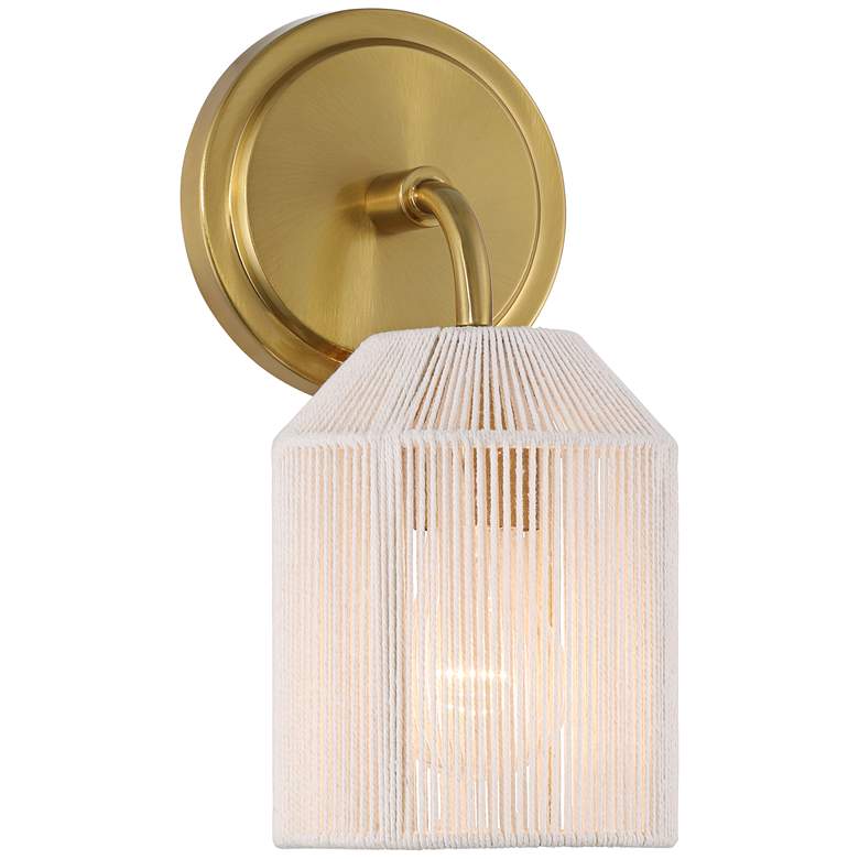 Image 3 Possini Euro Jacob 11" High Gold and Natural Rope Wall Sconce