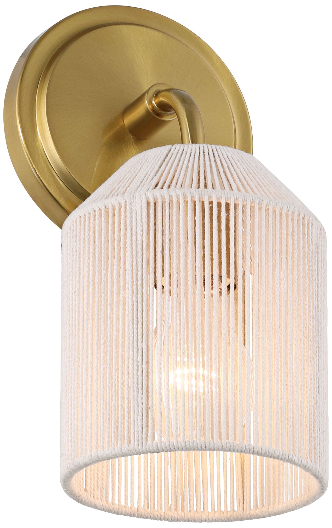 Watch A Video About the Possini Euro Jacob Gold and Natural Rope Wall Sconce