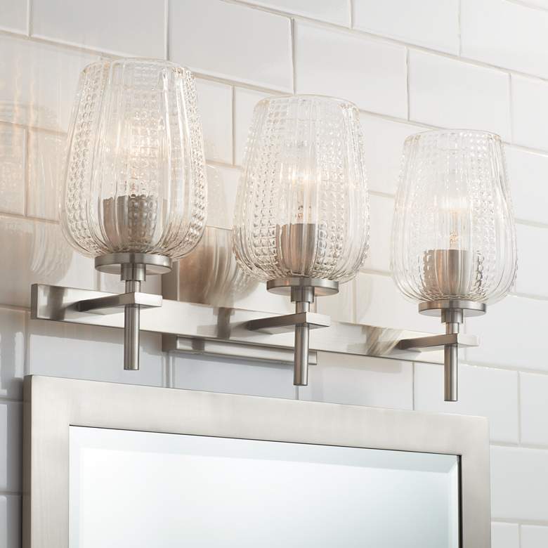 Image 1 Possini Euro Jacob 20" Wide Ribbon Glass Bath Wall Light