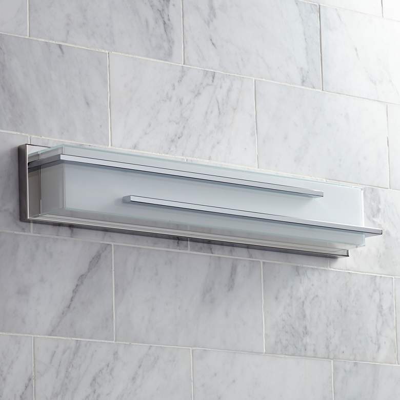 Image 7 Possini Euro Jada 26 1/4" High Chrome LED Bathroom Light Set of 2 more views