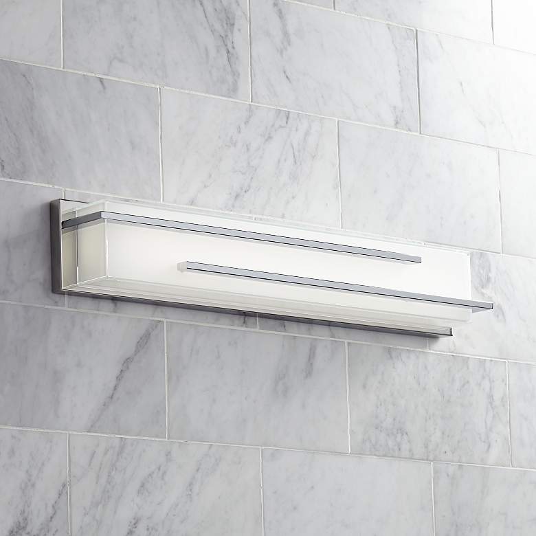 Image 1 Possini Euro Jada 26 1/4" Wide Chrome Linear LED Bathroom Light