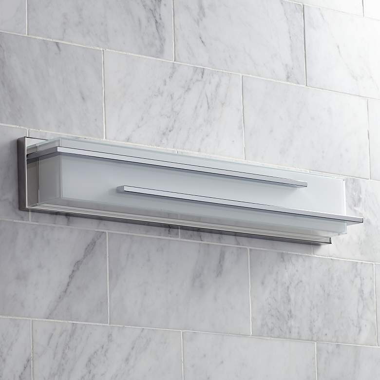 Image 7 Possini Euro Jada 26 1/4" Wide Chrome Linear LED Bathroom Light more views