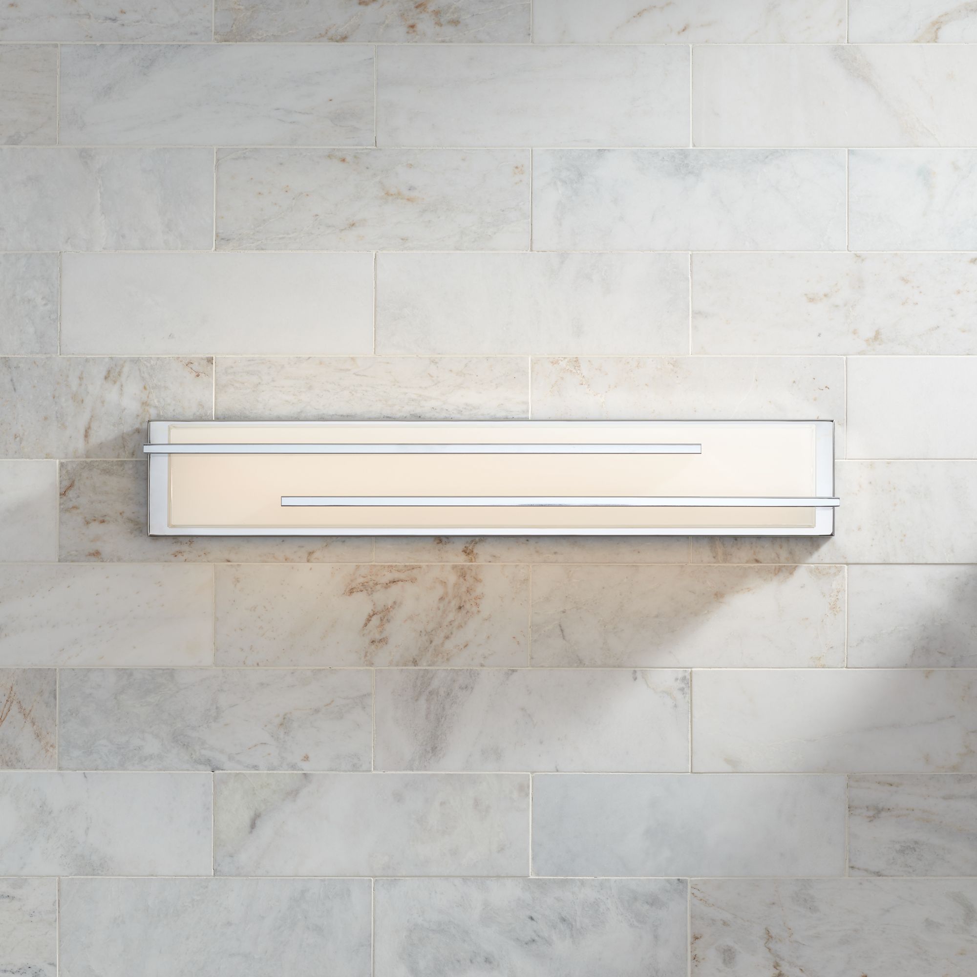 Possini Euro Jada 26 1/4" Wide Chrome Linear LED Bathroom Light