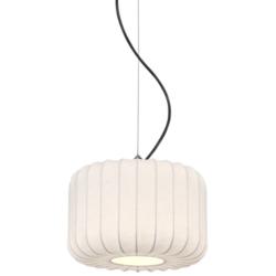 Possini Euro Jaime 12" Wide Modern White Silk Drum Mini Pendant