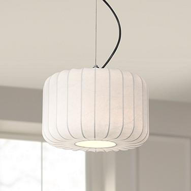 Possini Euro Jaime 12" Wide Modern White Silk Drum Mini Pendant