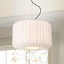 1_Possini Euro Jaime 18" Wide Modern White Silk Drum Pendant Light