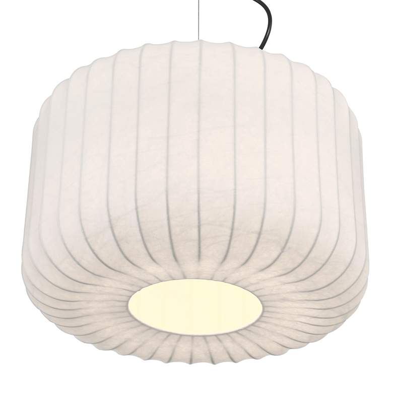 Image 3 Possini Euro Jaime 18" Wide Modern White Silk Drum Pendant Light more views