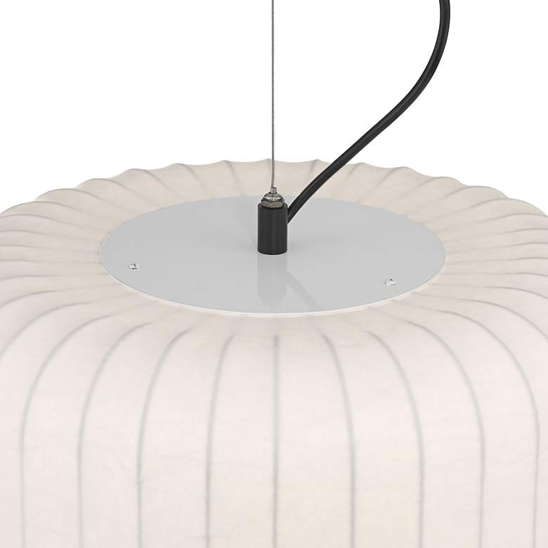 Image 4 Possini Euro Jaime 18" Wide Modern White Silk Drum Pendant Light more views