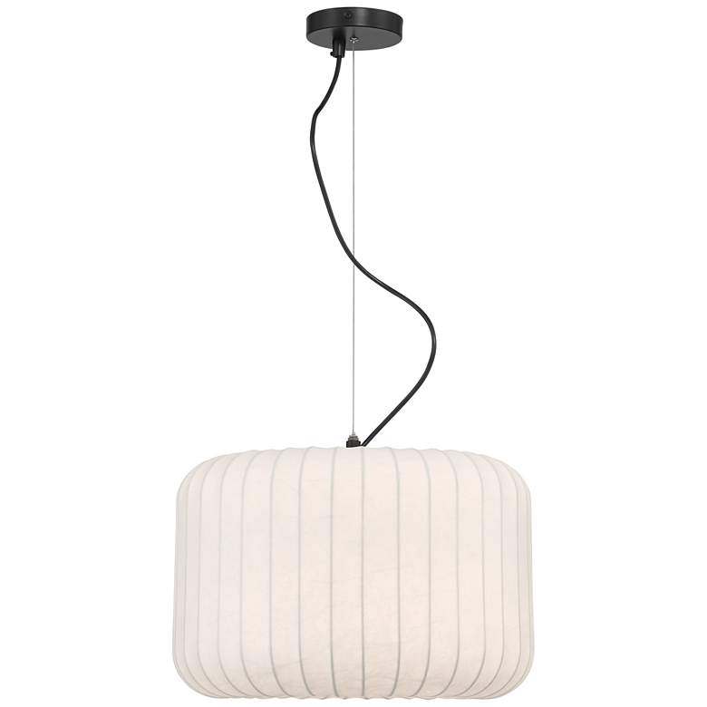 Image 6 Possini Euro Jaime 18" Wide Modern White Silk Drum Pendant Light more views