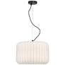 6_Possini Euro Jaime 18" Wide Modern White Silk Drum Pendant Light more views