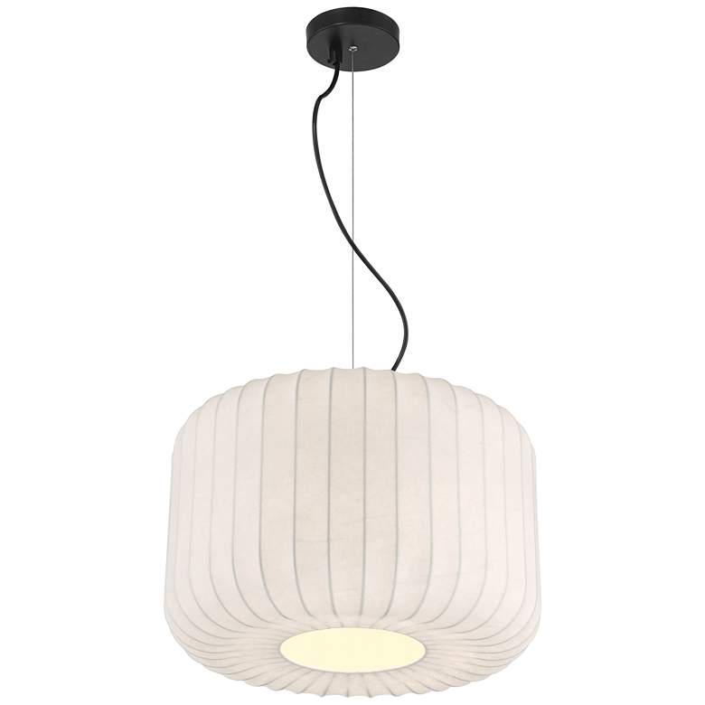 Image 7 Possini Euro Jaime 18" Wide Modern White Silk Drum Pendant Light more views