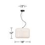 Possini Euro Jaime 18" Wide Modern White Silk Drum Pendant Light