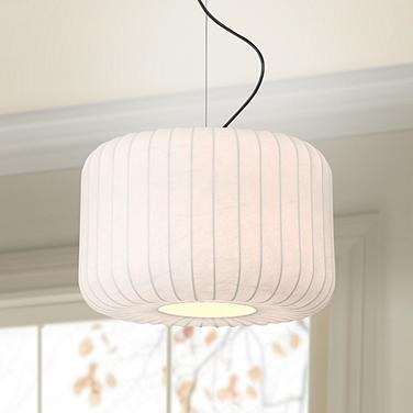 Possini Euro Jaime 18" Wide Modern White Silk Drum Pendant Light
