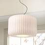 1_Possini Euro Jaime 23 3/4" Wide Modern White Silk Drum Pendant Light