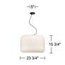 Possini Euro Jaime 23 3/4" Wide Modern White Silk Drum Pendant Light