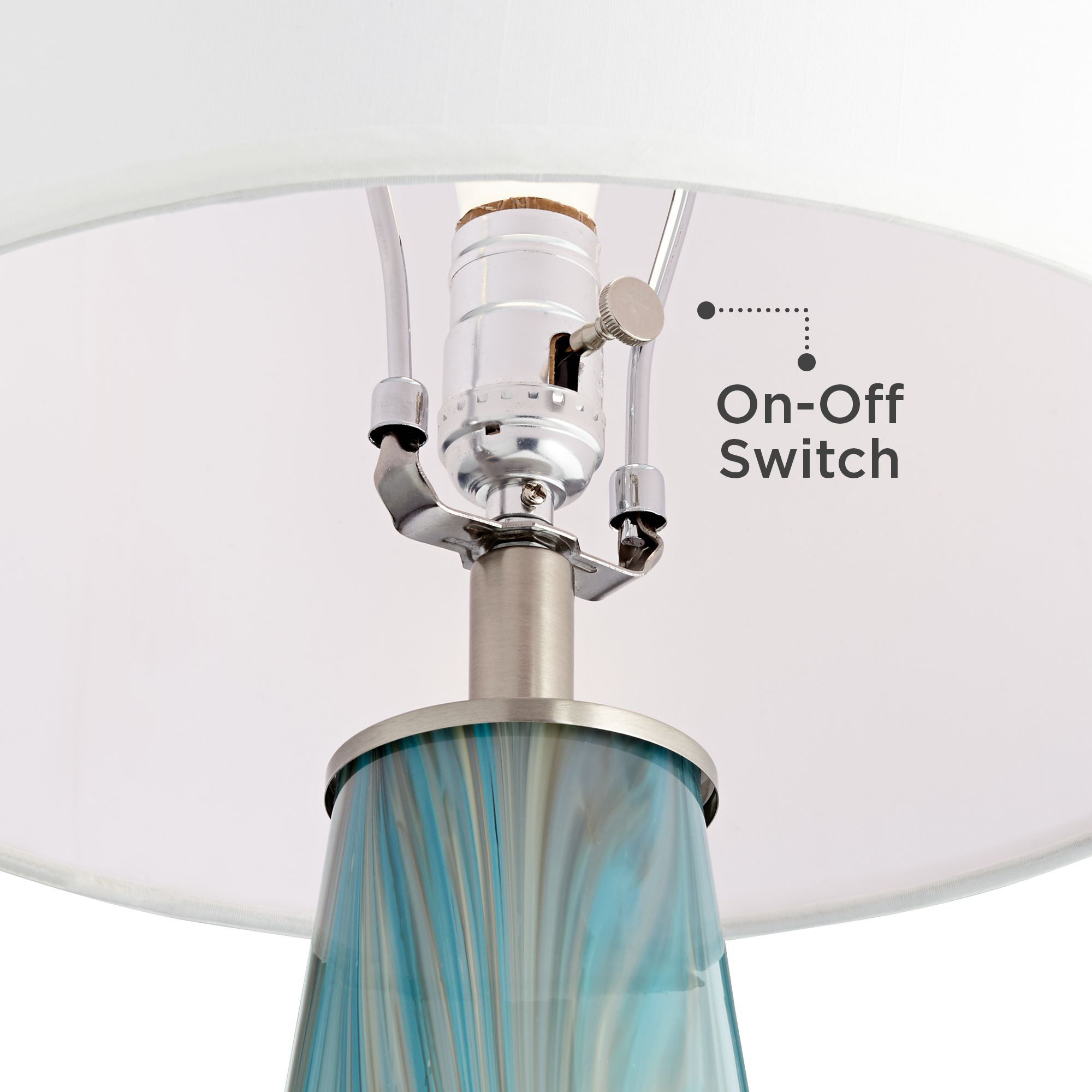 Image 4 Possini Euro Jaime 26" Blue Gray Table Lamp with Square Marble Riser more views