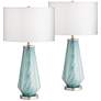 Possini Euro Jaime 26" Blue and Gray Glass Table Lamps Set of 2