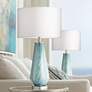 Possini Euro Jaime 26" Blue and Gray Glass Table Lamps Set of 2