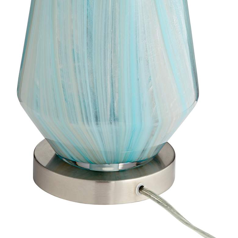 Image 6 Possini Euro Jaime 26 inch Blue and Gray Glass Table Lamps Set of 2 more views