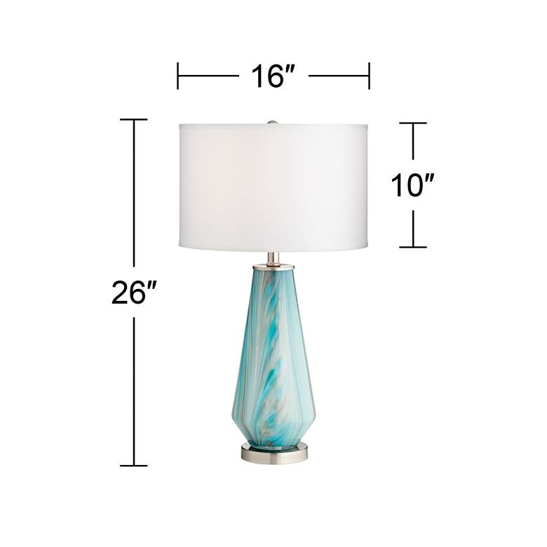 Image 7 Possini Euro Jaime 26 inch Blue and Gray Glass Table Lamps Set of 2 more views