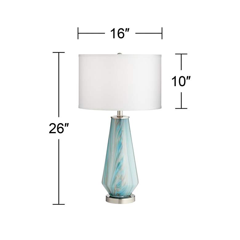 Image 7 Possini Euro Jaime 26 inch Blue and Gray Modern Art Glass Table Lamp more views