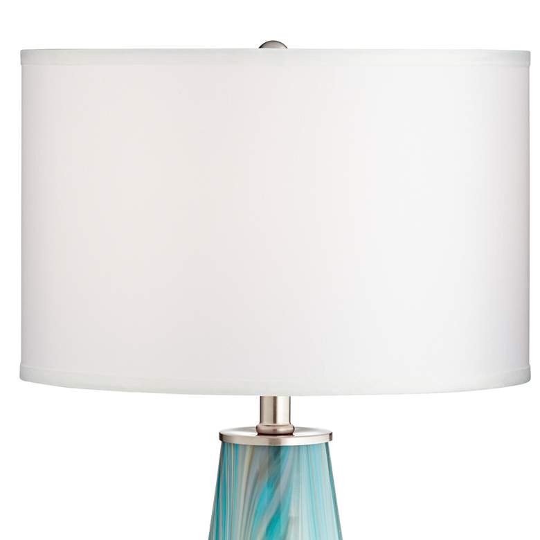 Image 4 Possini Euro Jaime 26 inch Blue Gray Art Glass Table Lamp with Dimmer more views