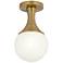 Possini Euro Jaime 7 3/4"W Warm Brass Globe Ceiling Light