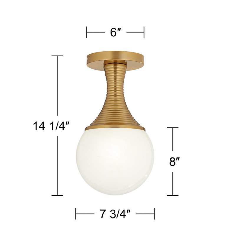 Image 7 Possini Euro Jaime 7 3/4"W Warm Brass Globe Ceiling Light more views
