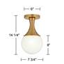 7_Possini Euro Jaime 7 3/4"W Warm Brass Globe Ceiling Light more views