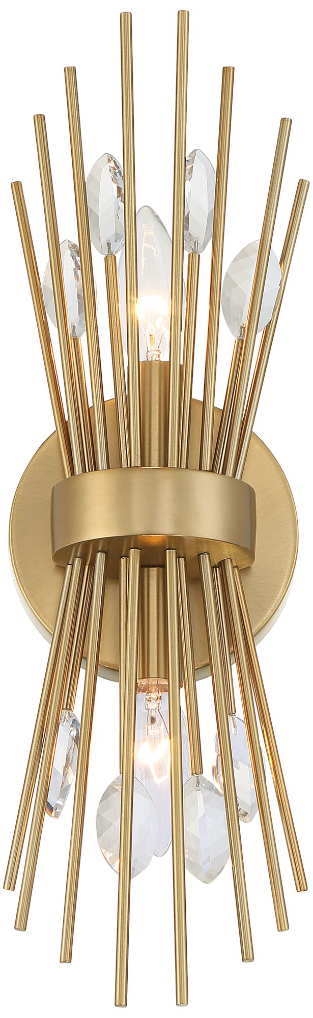 Image 2 Possini Euro Janae 17" High Warm Brass Starburst 2-Light Wall Sconce