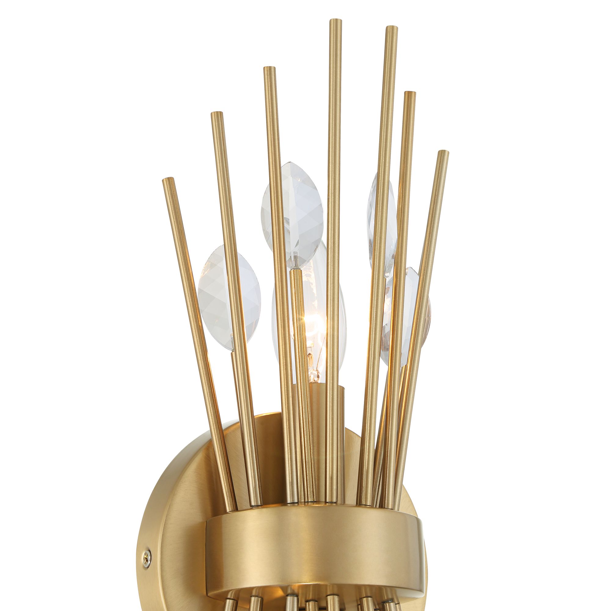 Image 3 Possini Euro Janae 17" High Warm Brass Starburst 2-Light Wall Sconce more views