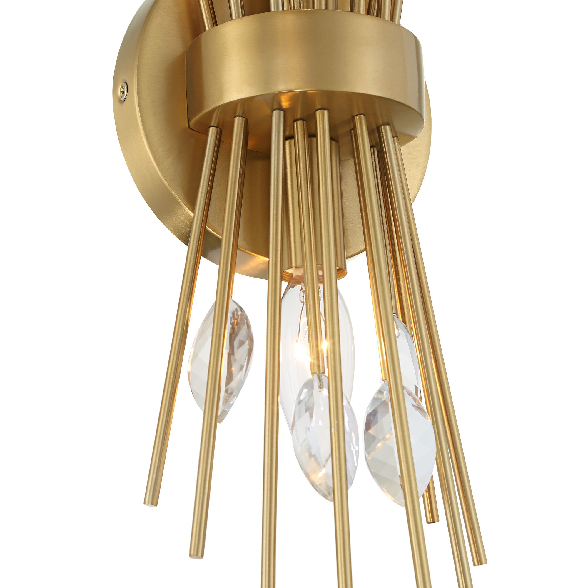 Image 4 Possini Euro Janae 17" High Warm Brass Starburst 2-Light Wall Sconce more views