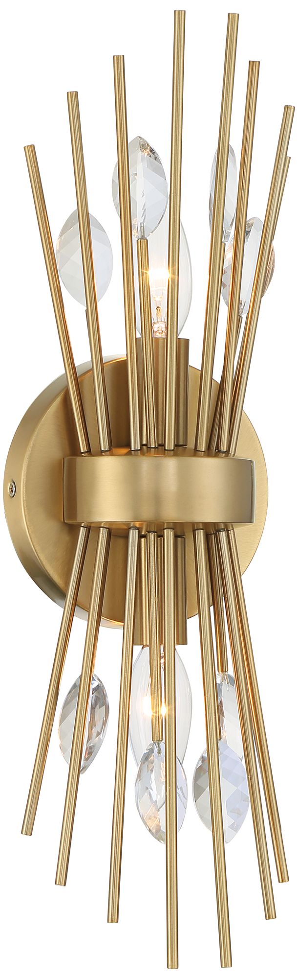 Image 5 Possini Euro Janae 17" High Warm Brass Starburst 2-Light Wall Sconce more views