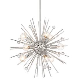 Image2 of Possini Euro Janae 18" Nickel Starburst Sputnik Modern Pendant Light