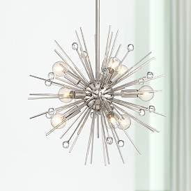 Image1 of Possini Euro Janae 18" Nickel Starburst Sputnik Modern Pendant Light