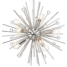 Image4 of Possini Euro Janae 18" Nickel Starburst Sputnik Modern Pendant Light more views