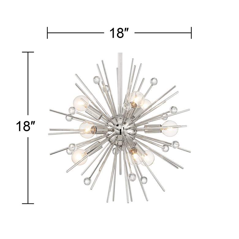 Image 6 Possini Euro Janae 18 inch Nickel Starburst Sputnik Modern Pendant Light more views