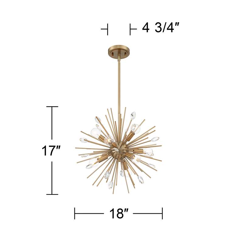 Image 7 Possini Euro Janae 18 inch Wide Antique Gold Sputnik Pendant Light more views