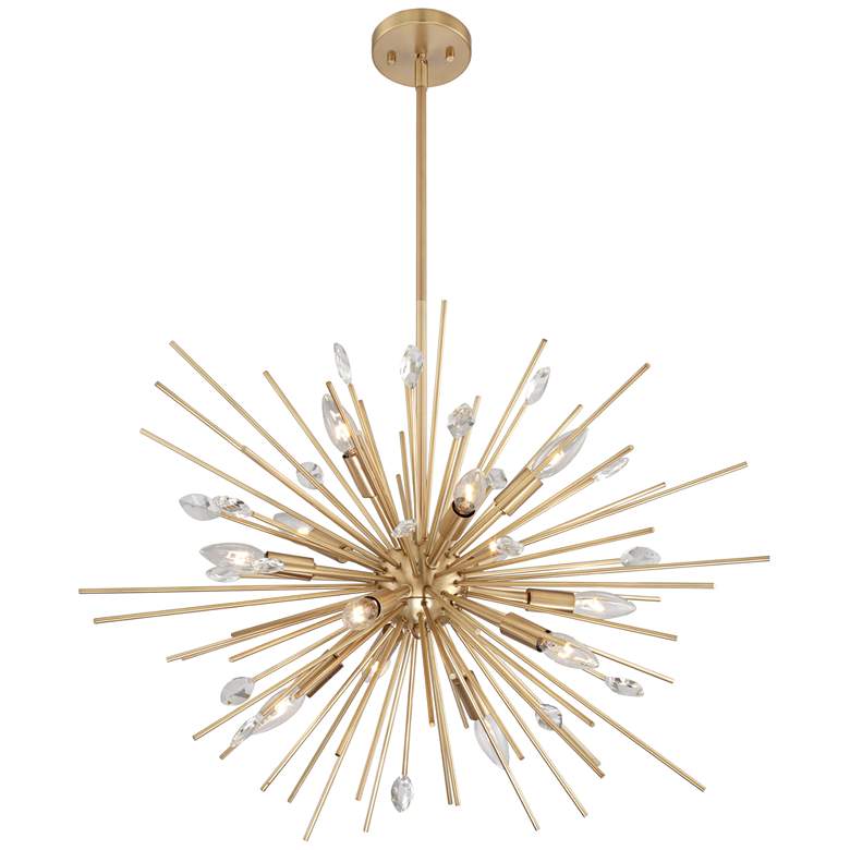 Image 6 Possini Euro Janae 29 1/2 inch Wide Antique Gold Starburst Pendant Light more views