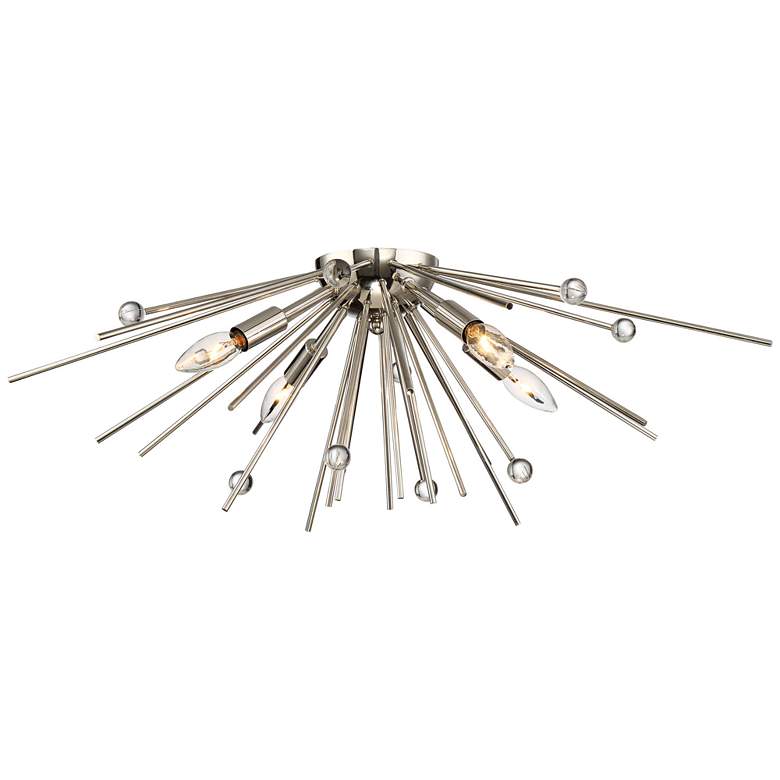 Image 3 Possini Euro Janae 29 inch Wide Polished Nickel Ceiling Light more views